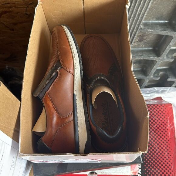 Rieker B5160-25 Casual Slip on Leather Shoes Brown Combination Men's Size US 9 - Picture 5 of 6